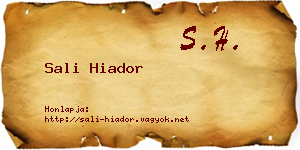 Sali Hiador névjegykártya